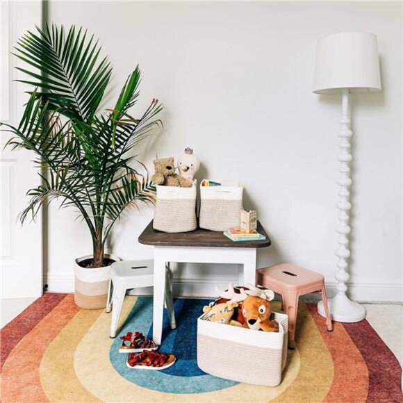 Set of 3 Rope Baskets for Organizing, Cotton Rope Basket, Shoe Basket Organizer - Picture 5 of 7